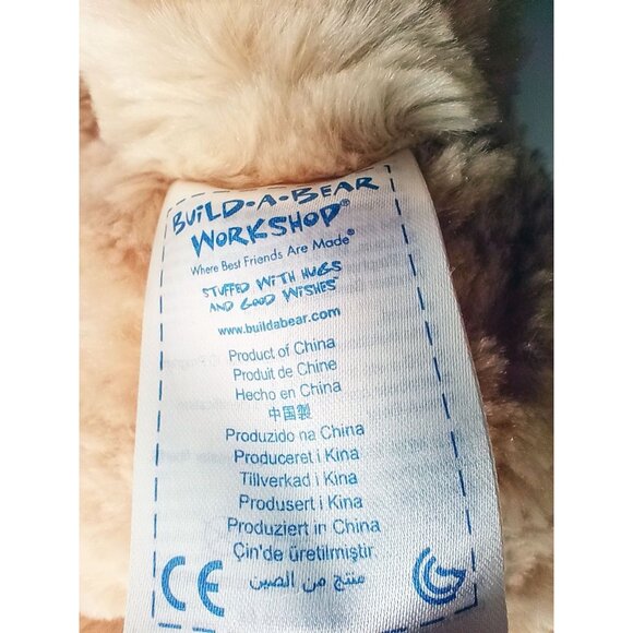 Honey Brown Teddy Build a Bear Stuffed Animal Plush Dark Brown Eyes 15" Soft Toy - Picture 11 of 15